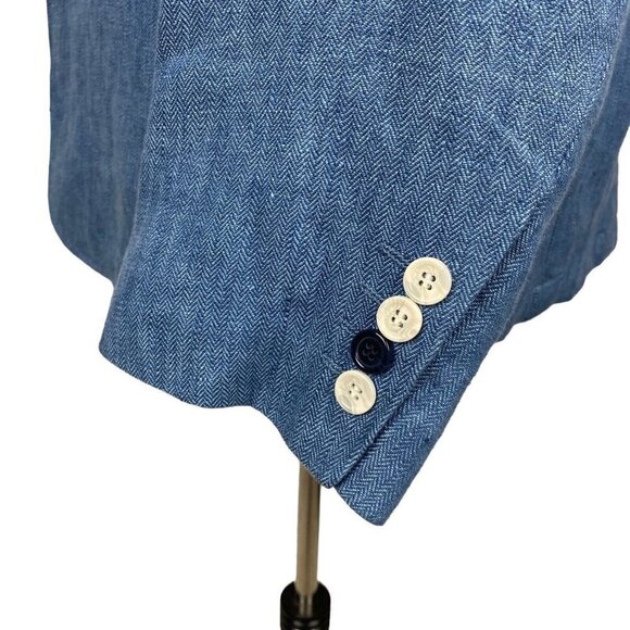 Raging Bull 100% Linen Sport Coat 42/Large Blue Blazer Jacket Unstructured - Picture 5 of 16